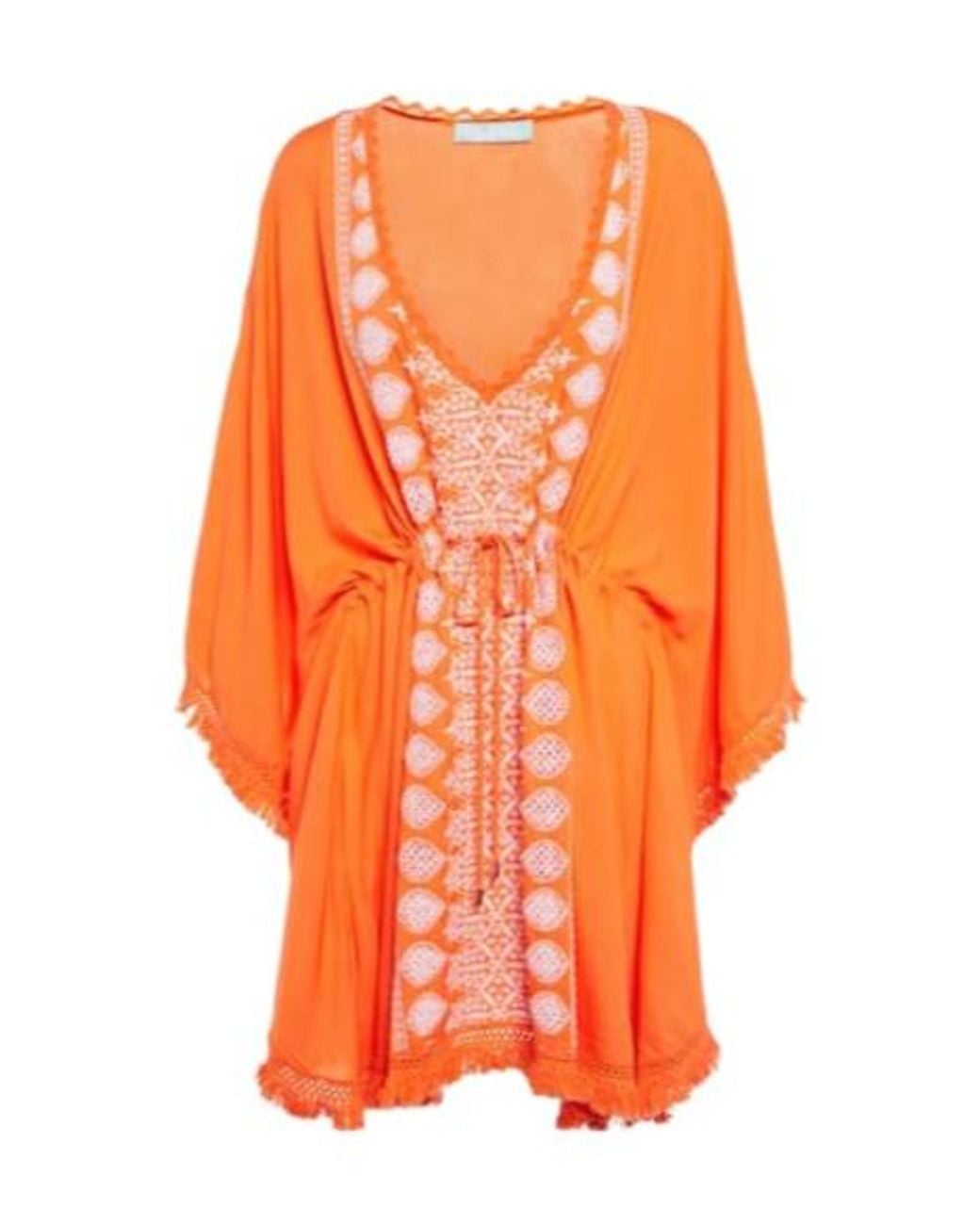 Melissa Odabash Orange Isabelle Embroidered Minidress