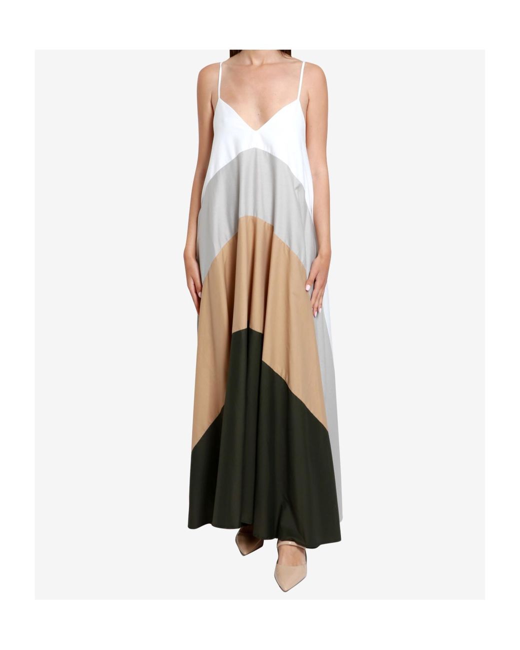 Semicouture White Pleated Detail Dress