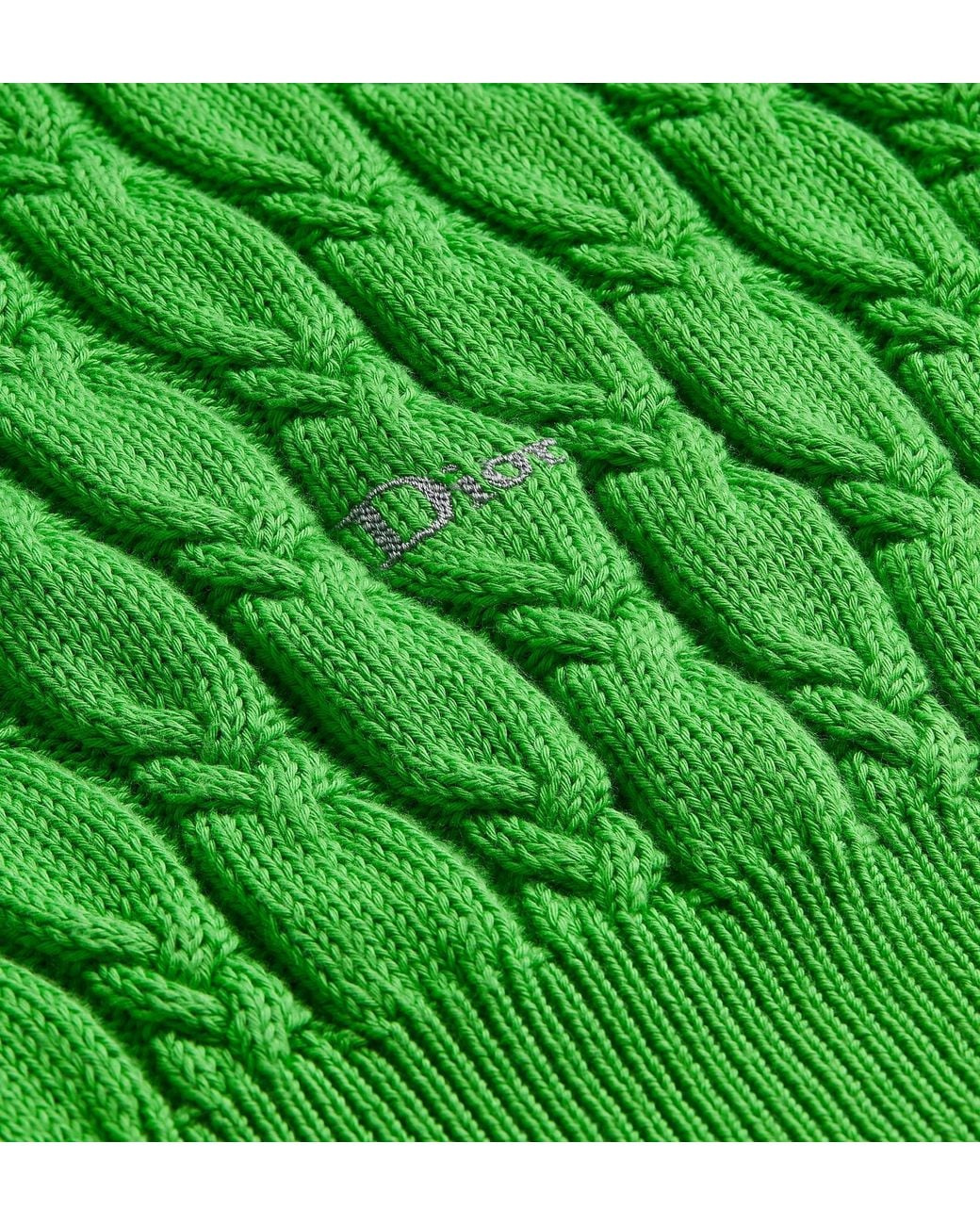 Dior Green Homme Braided Crewneck Knitted Jumper for men