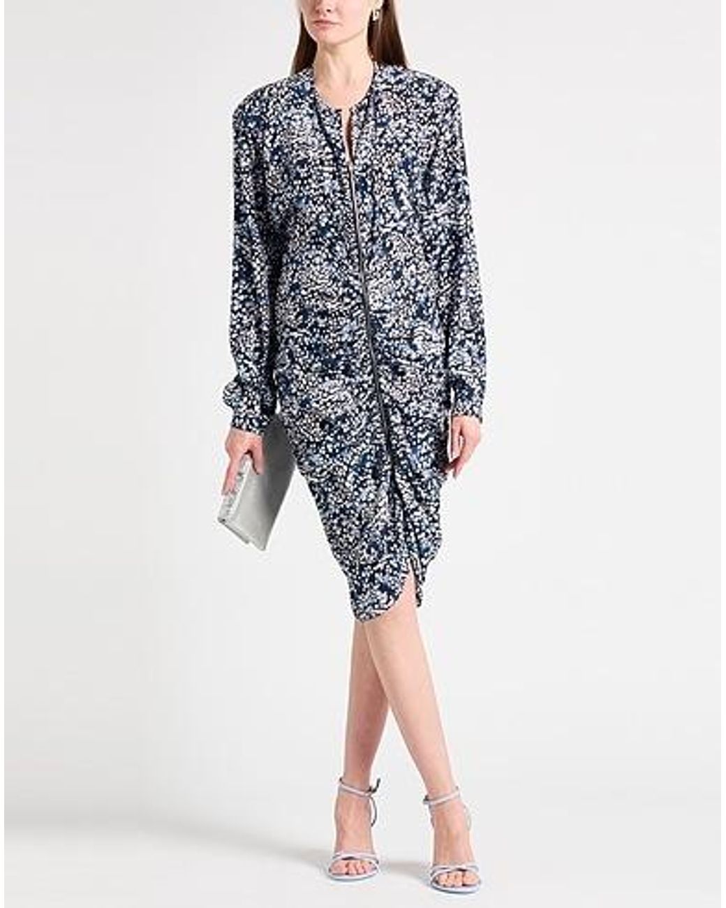 Isabel Marant Gray Multi-Color Fitted Dress