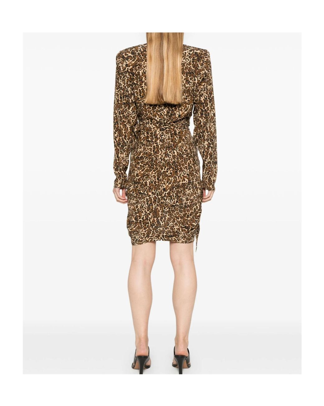 Isabel Marant Brown Patterned Long-Sleeved Dress