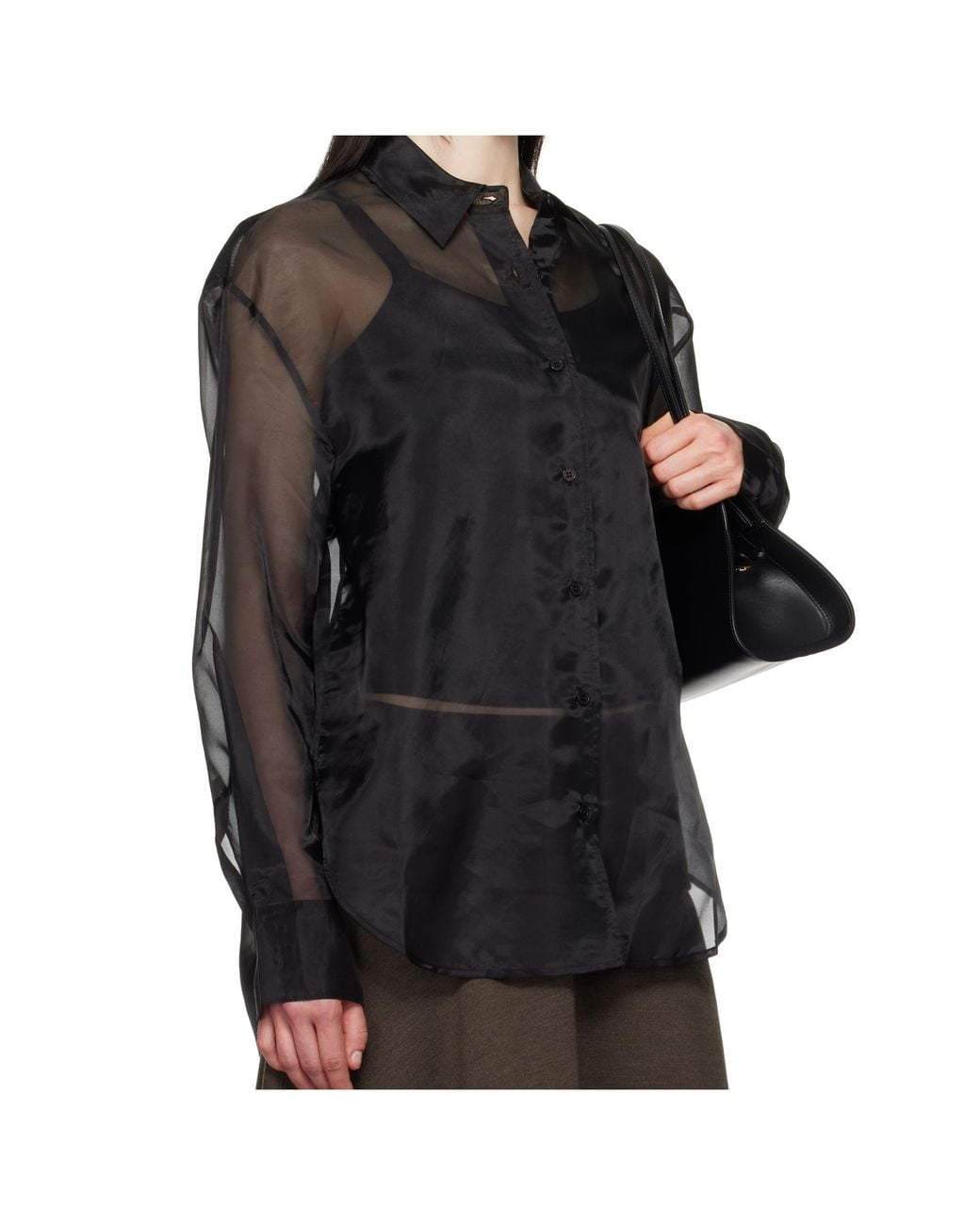 Frankie Shop Blue Transparent Shirt