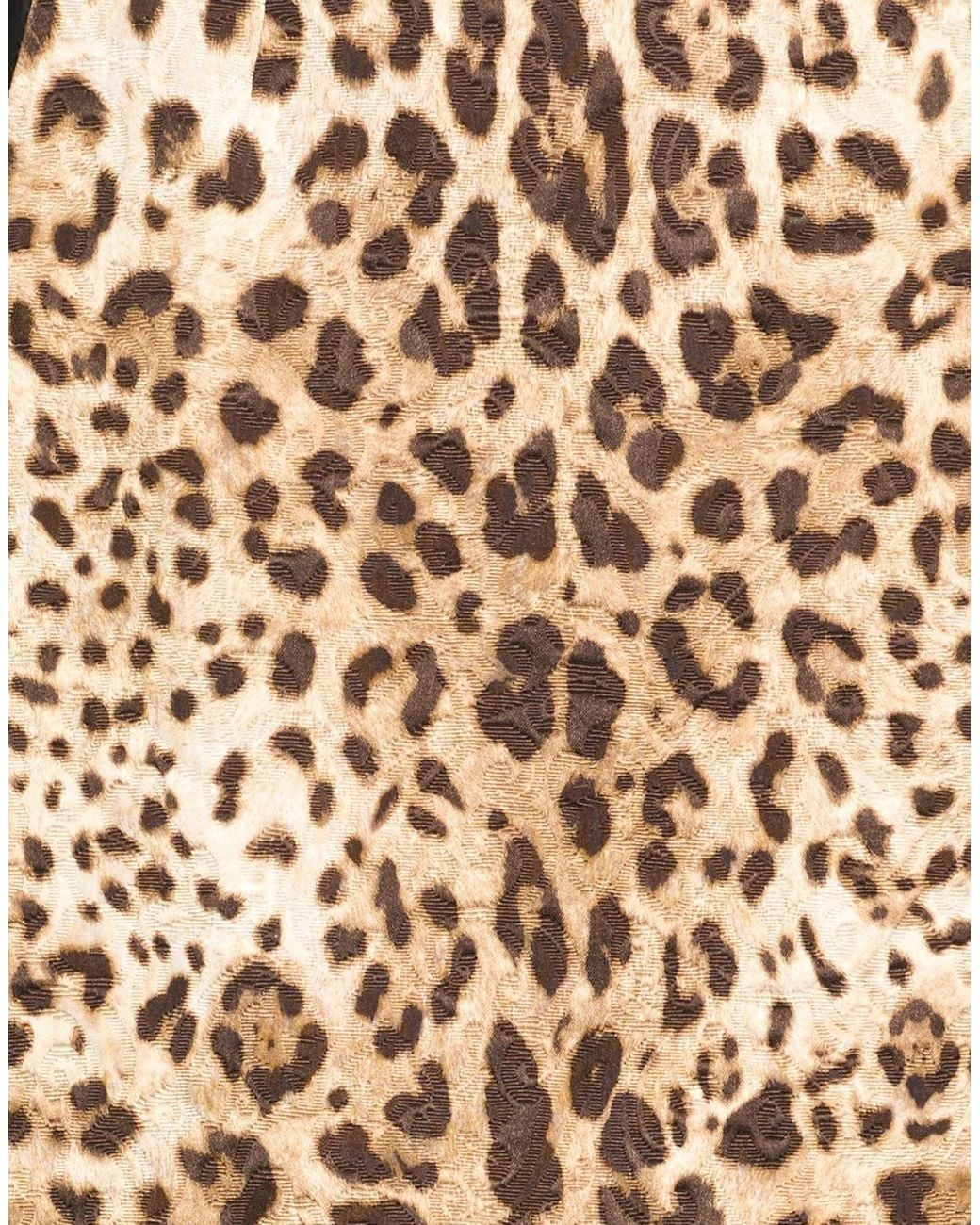 Dolce & Gabbana Natural Leopard Print Umbrella Skirt