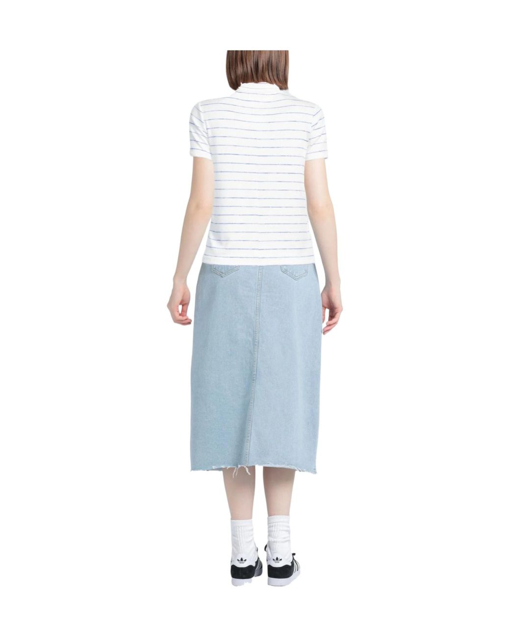 Rag & Bone White Striped Knitted Short-Sleeved Shirt