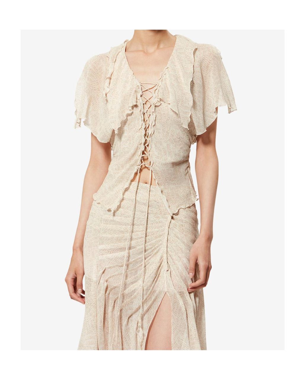 Isabel Marant White Thanais Gathered Top