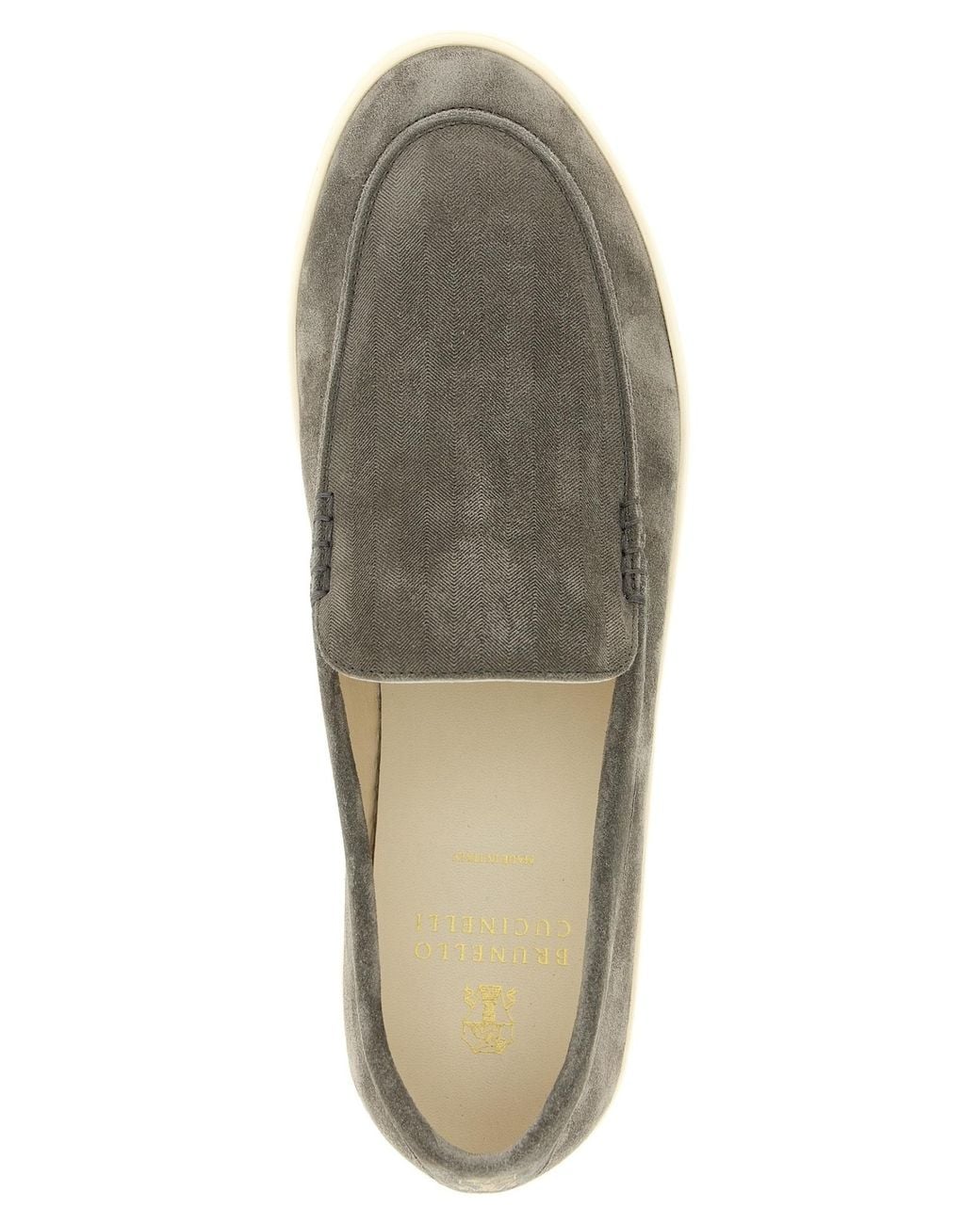 Brunello Cucinelli Gray Slip-On Loafers for men