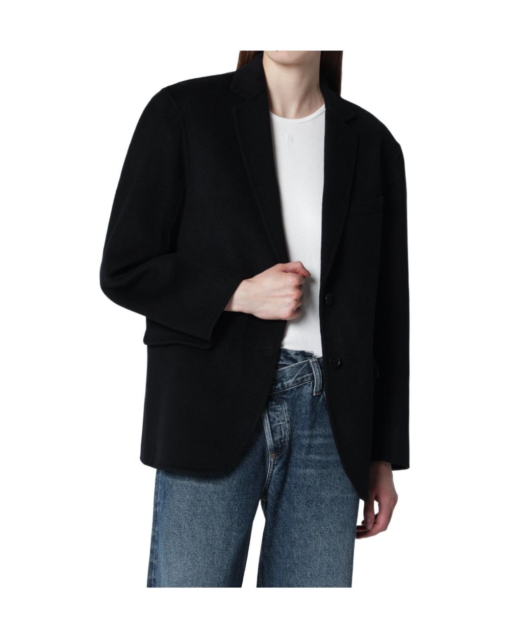 Anine Bing Black Quinn Single-Breasted Blazer