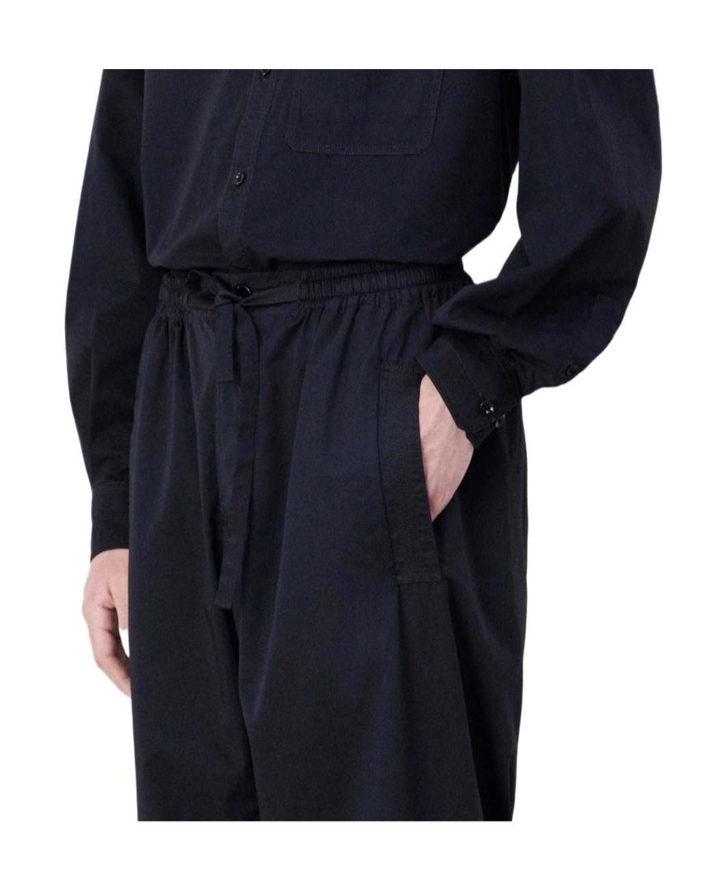 Lemaire Blue Drawstring Straight-Leg Pants for men