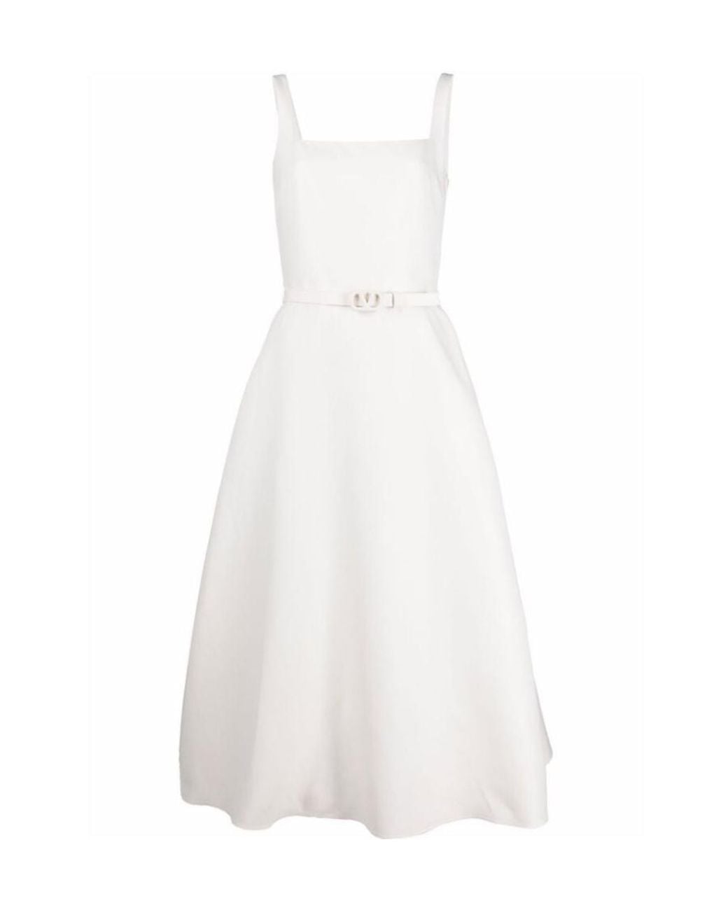 Valentino White Vlogo Signature Belted Dress