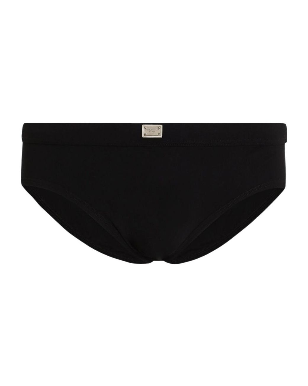 Dolce & Gabbana Black Logo Tag Swim Briefs for men
