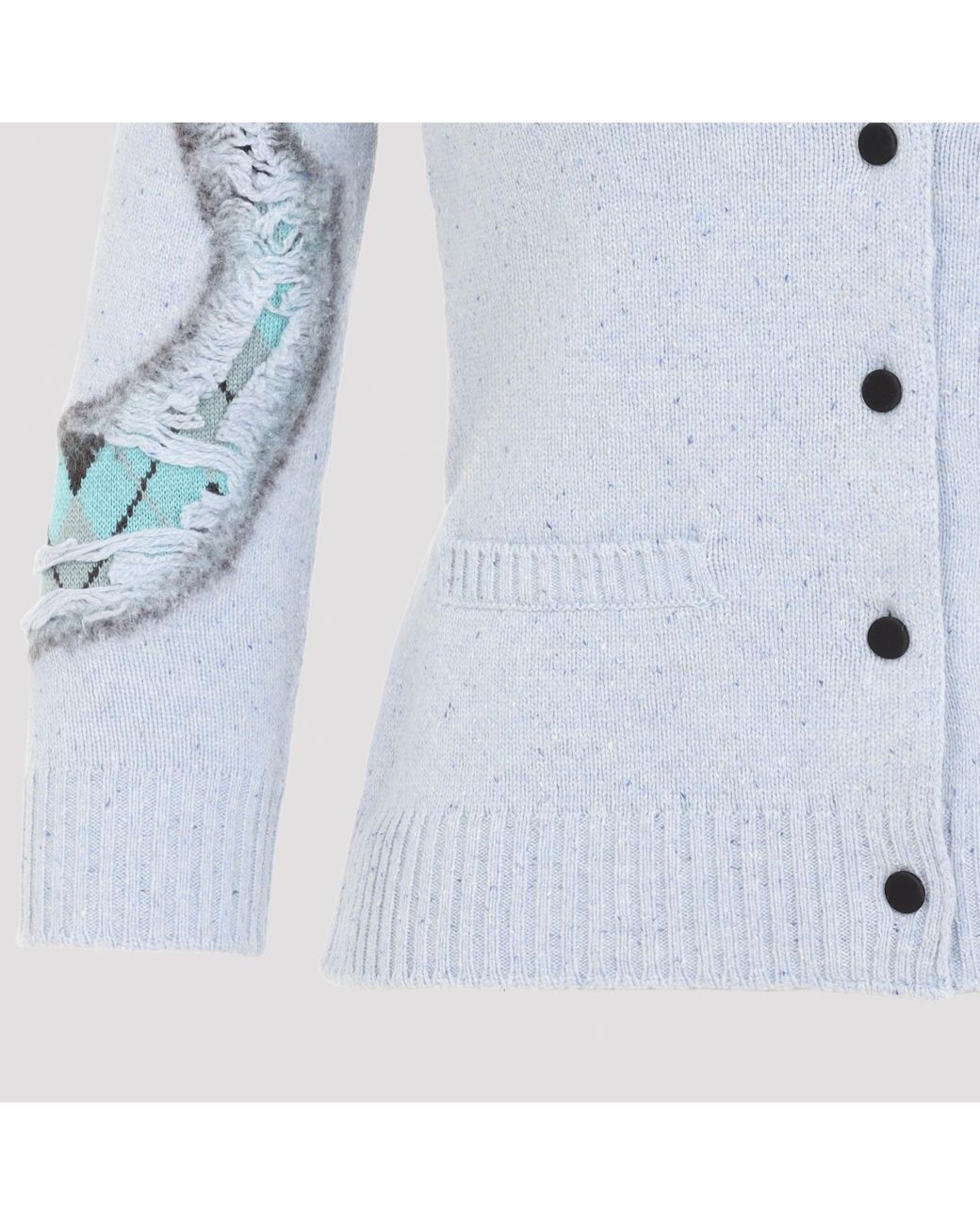 Moschino Blue Long-Sleeved Knitted Cardigan