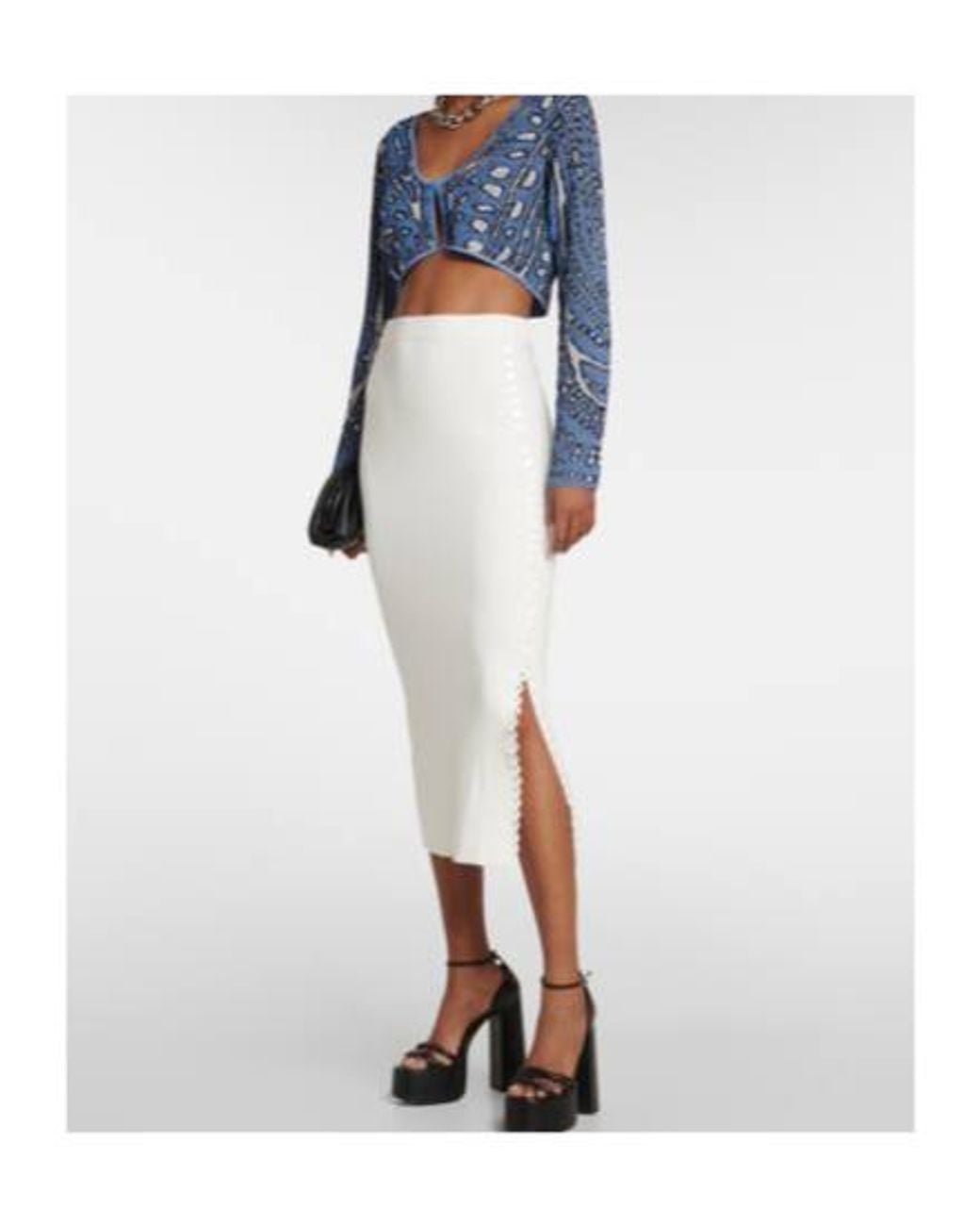 Altuzarra Blue Damisi Jacquard Knit Cropped Cardigan