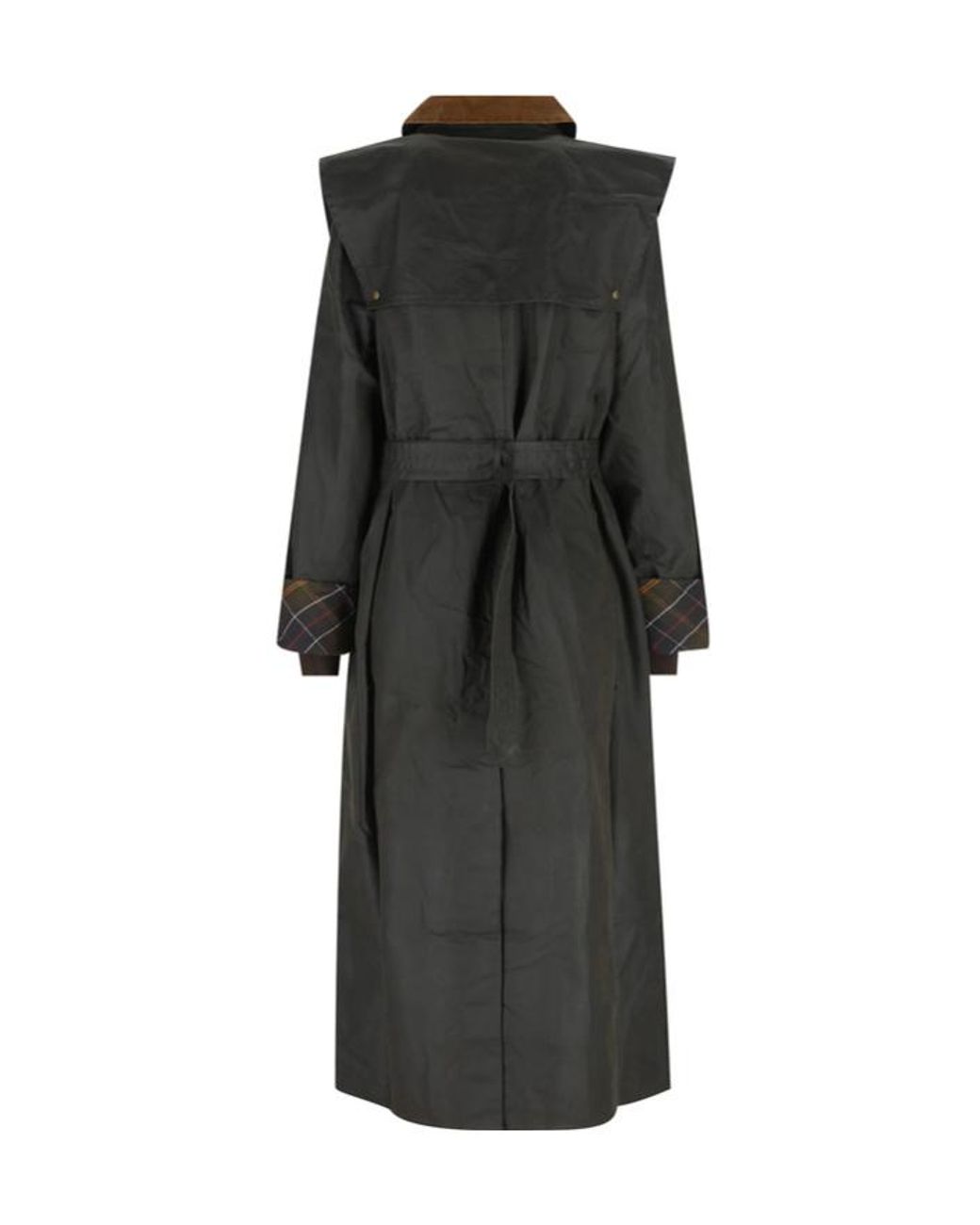 Barbour Black Belted Long Coat