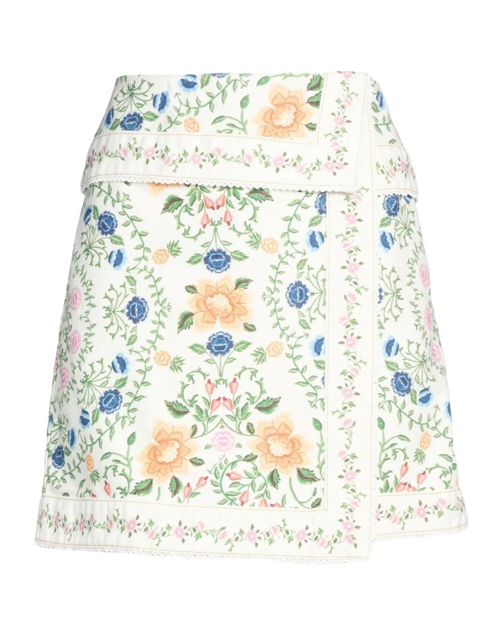 Farm Rio White Printed Midi Skirt