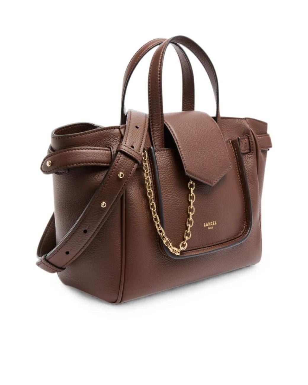 Lancel Brown Thea Small Carryall Shoulder Bag