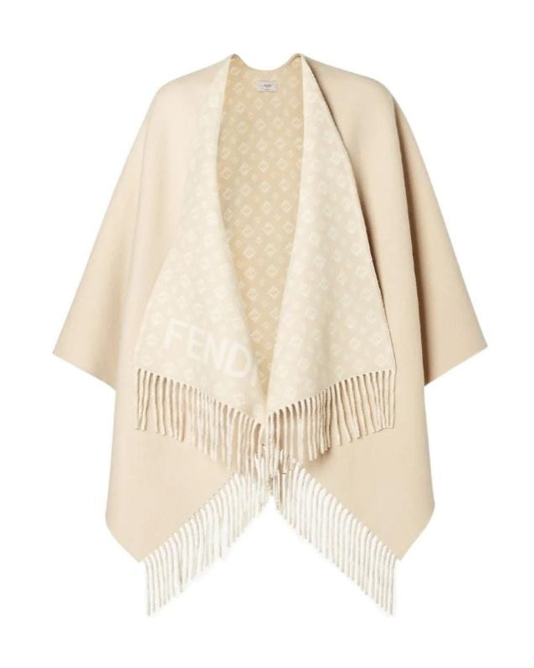 Fendi Natural Wool And Cashmere Shawl
