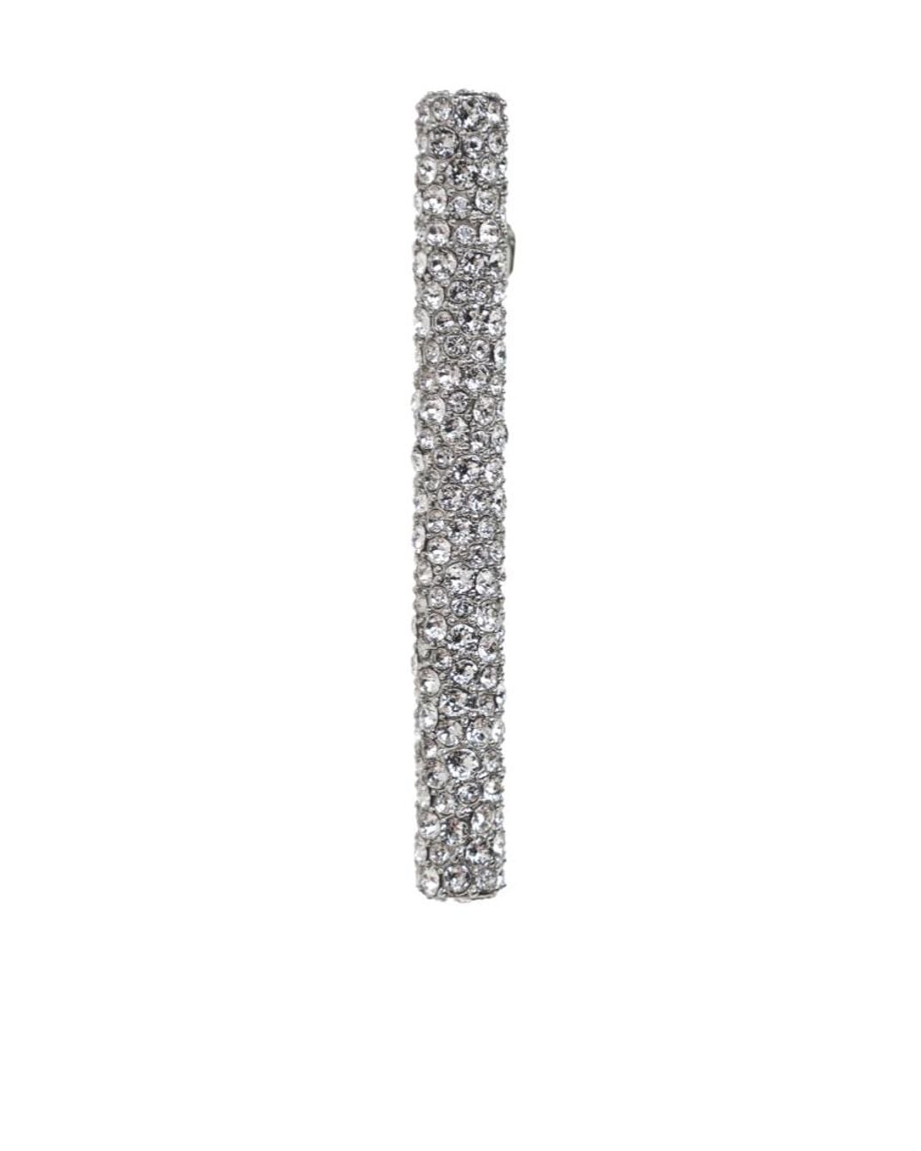 McQueen White Logo Engraved Embellished Earring