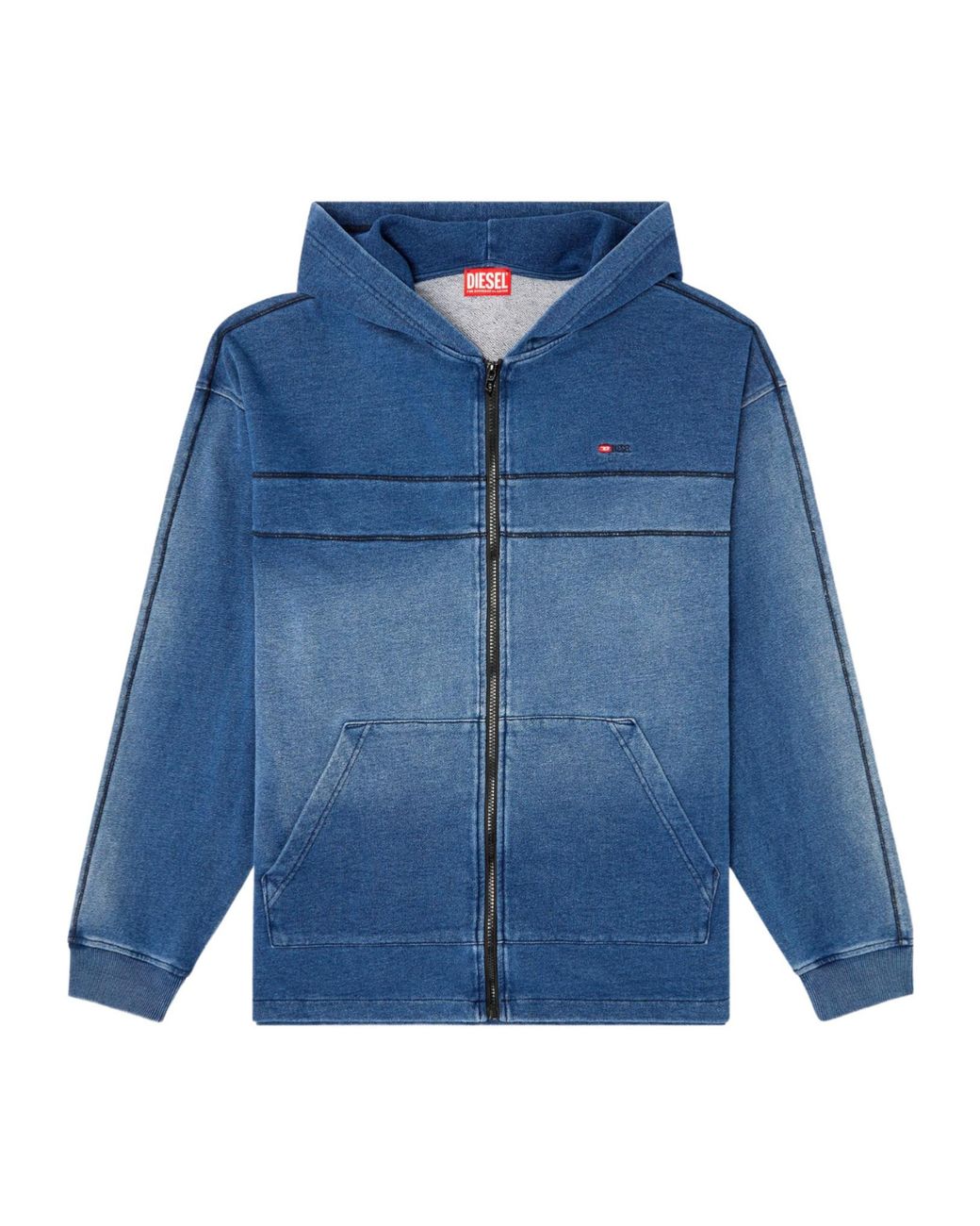 DIESEL Blue S-Blaxt-Hood-Zip-New Hoodie for men