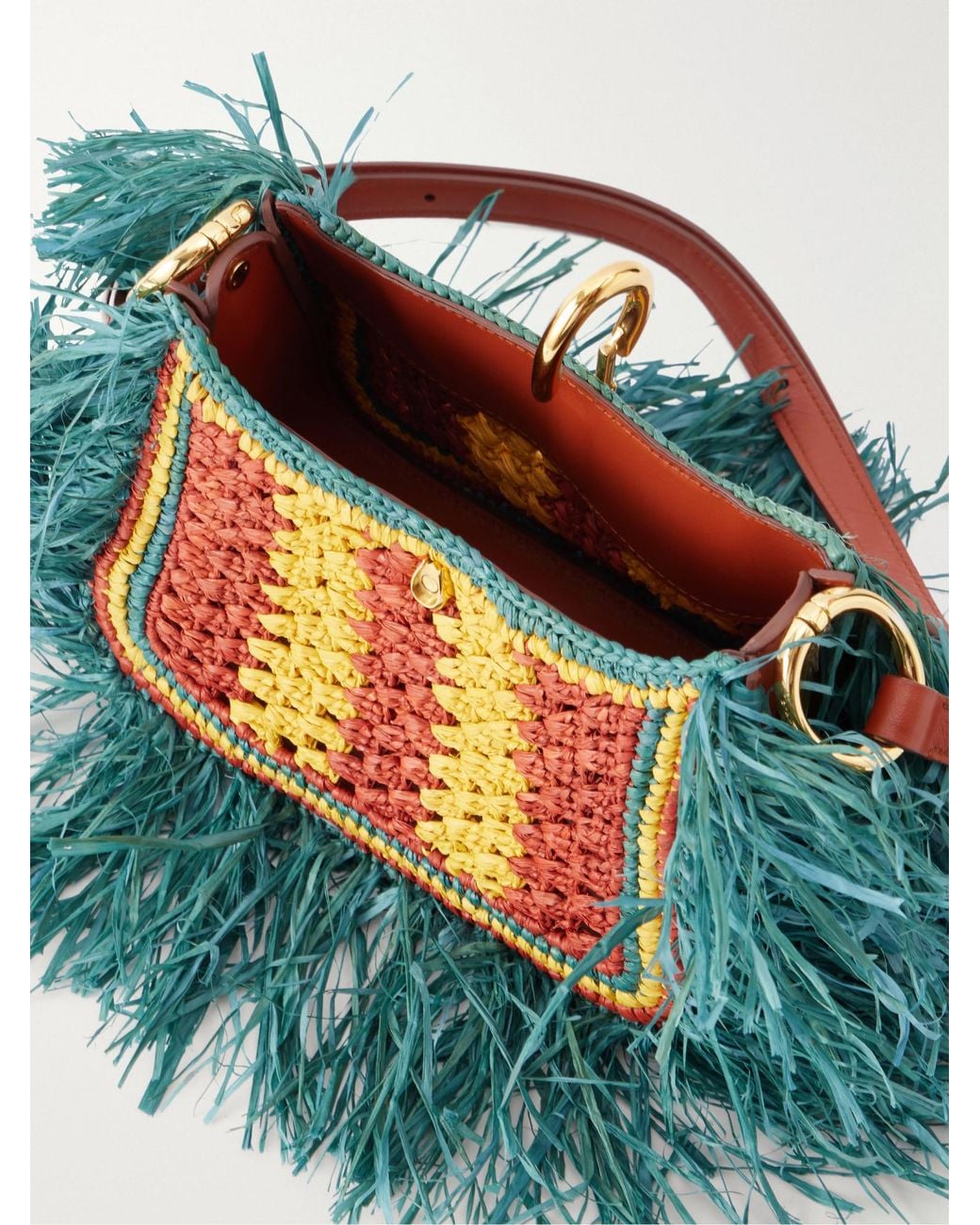 Rabanne Multicolor Rabanne Fringed Woven Shoulder Bag