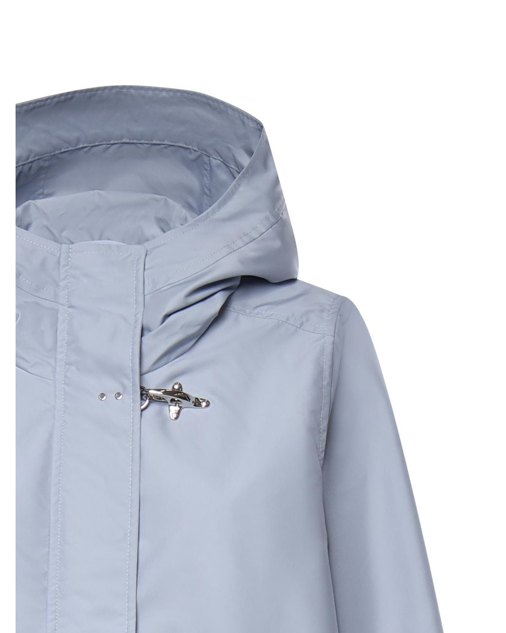 Fay Blue Hooded A-Line Jacket