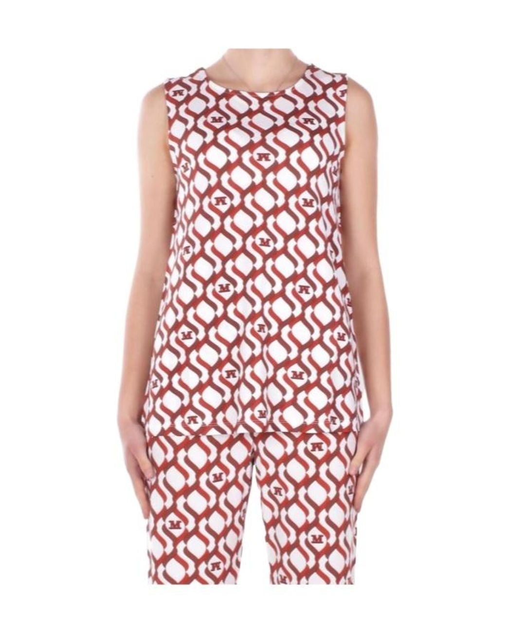 Max Mara Red Beachwear Pattern-Printed Top