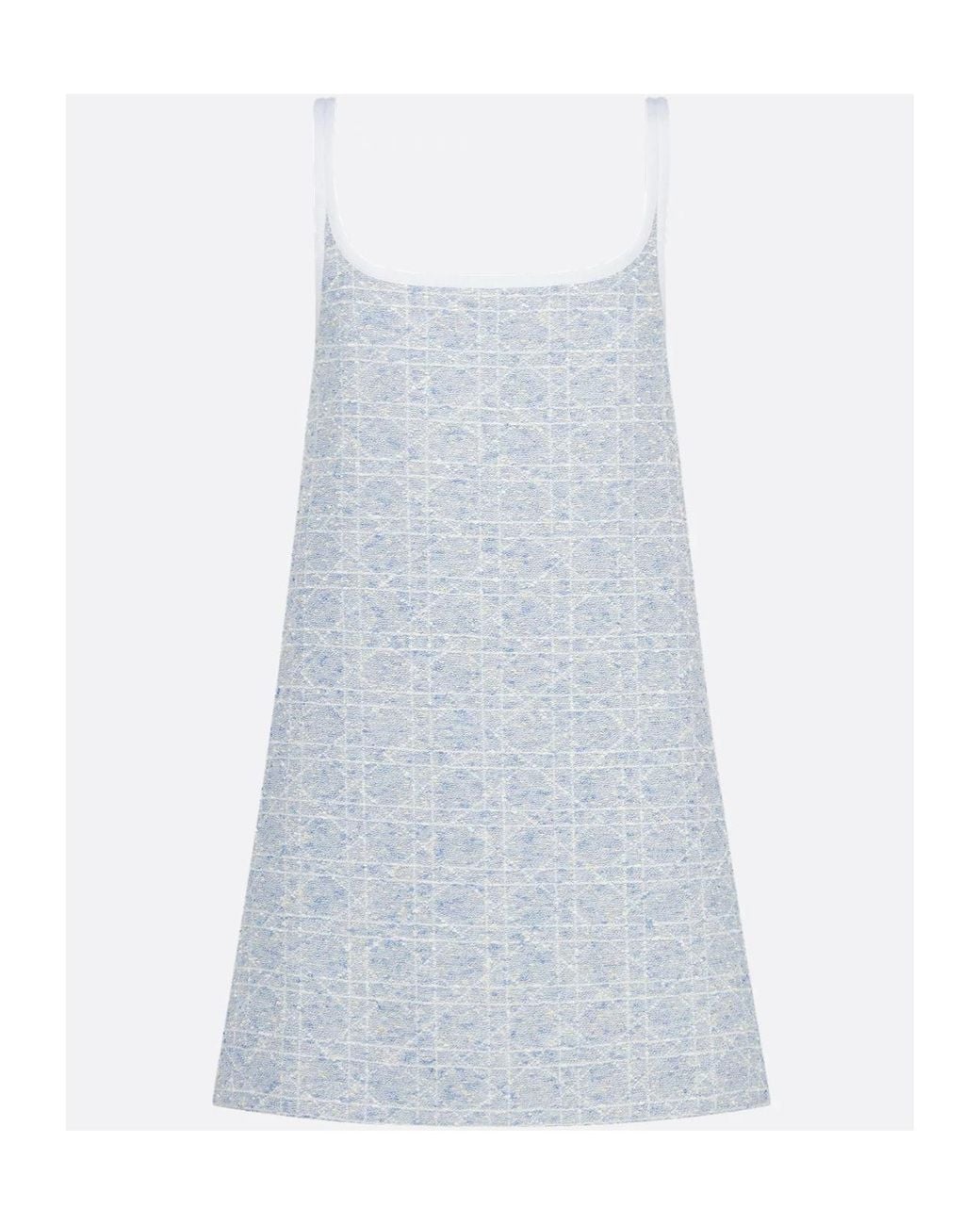 Dior Short Flared Cannage Dress in Blue | Lyst