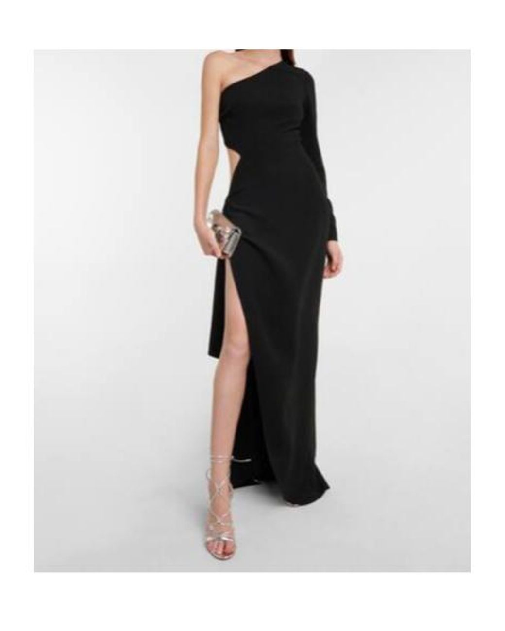 Elie Saab Black One-Shoulder Cutout Cady Gown