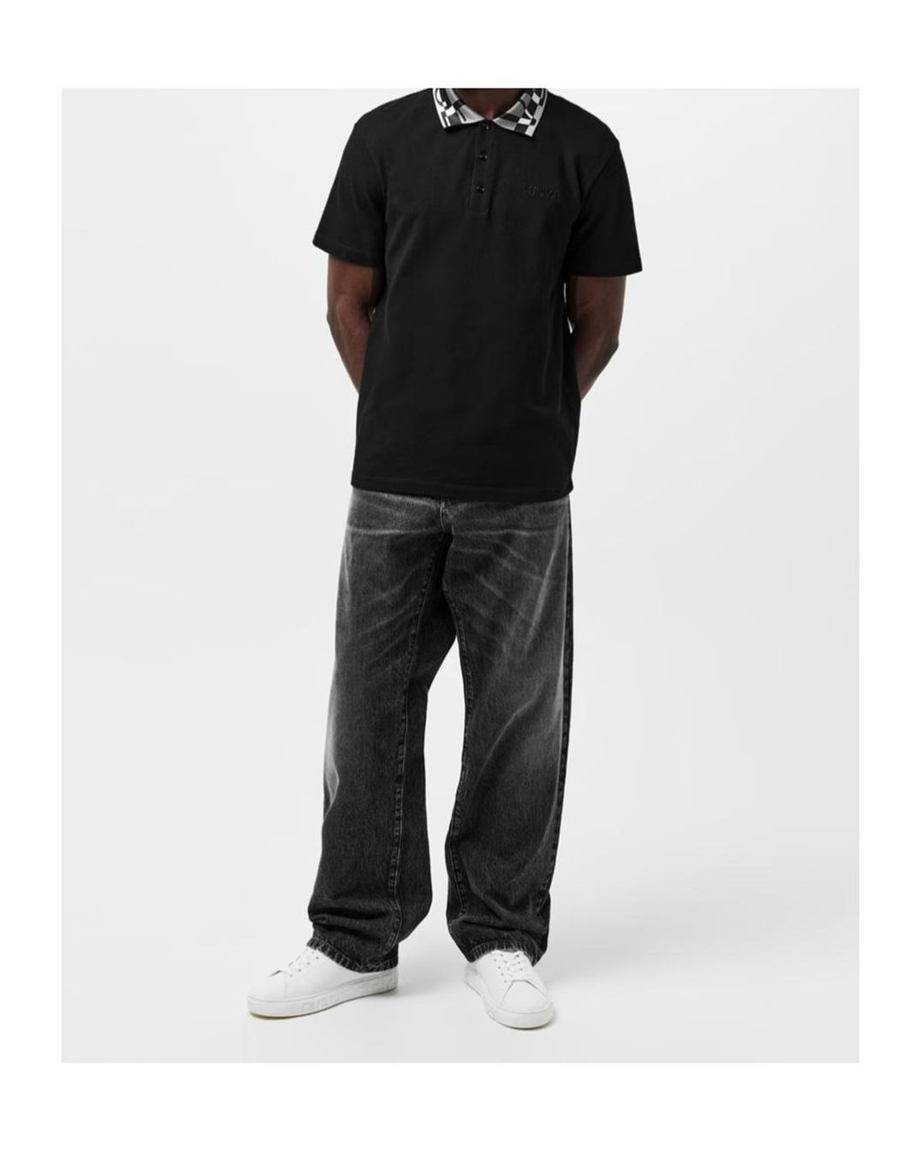 Versace Black Short-Sleeved Polo Shirt for men
