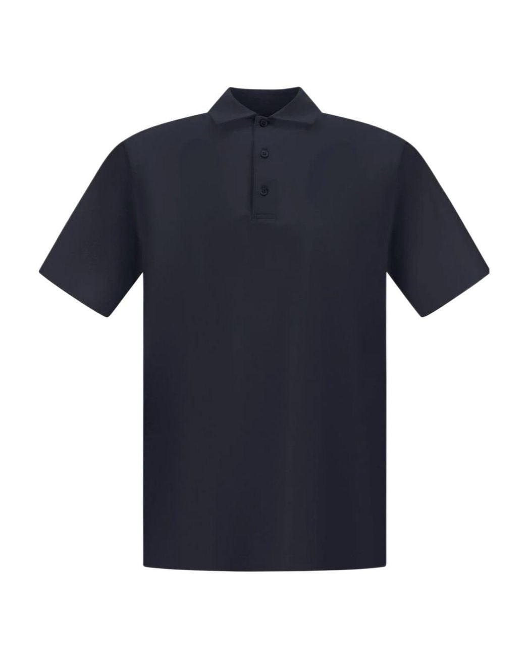 Herno Blue Button Detailed Short-Sleeved Polo Shirt for men