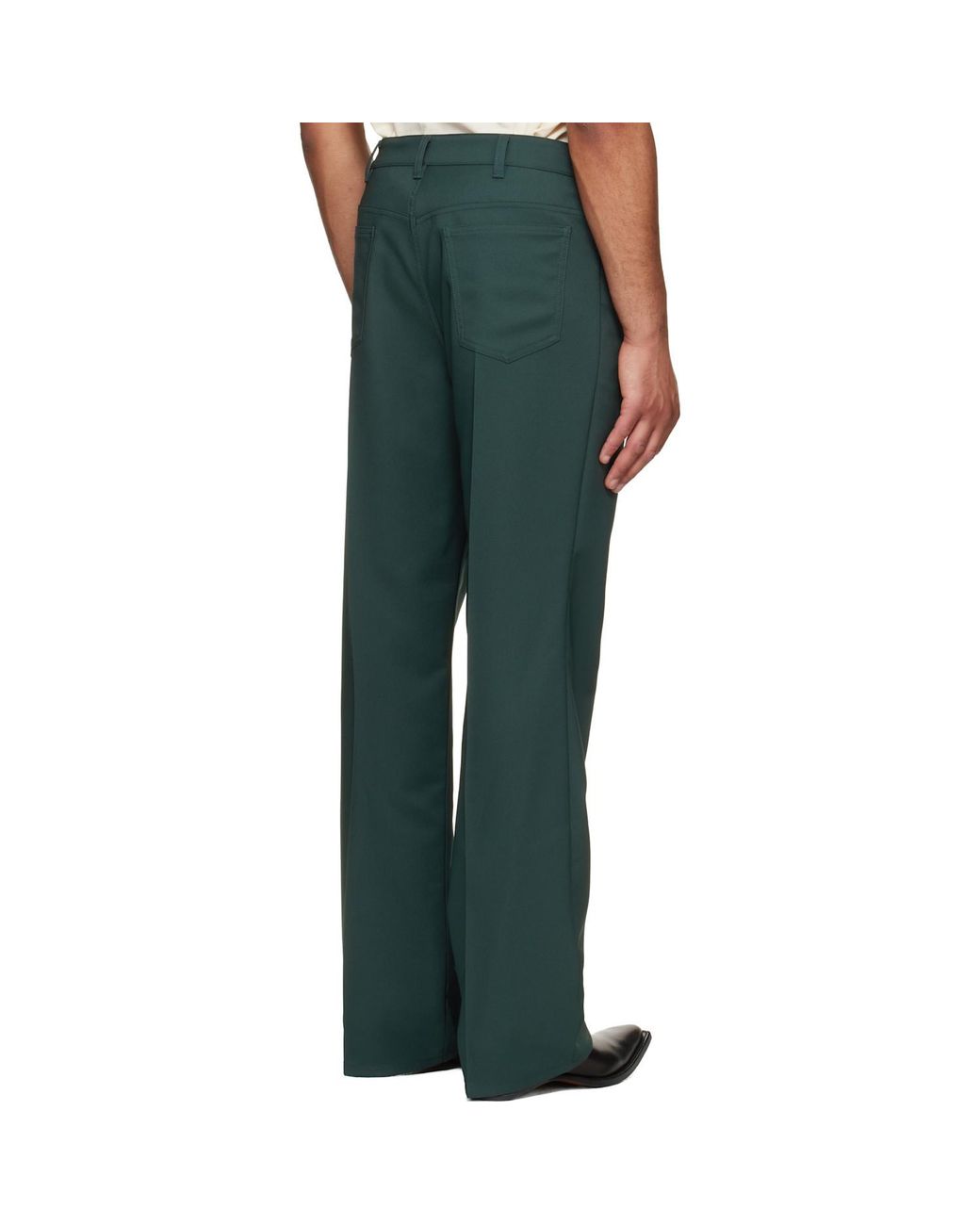 Marni Blue Pleated Straight Leg Pants for men