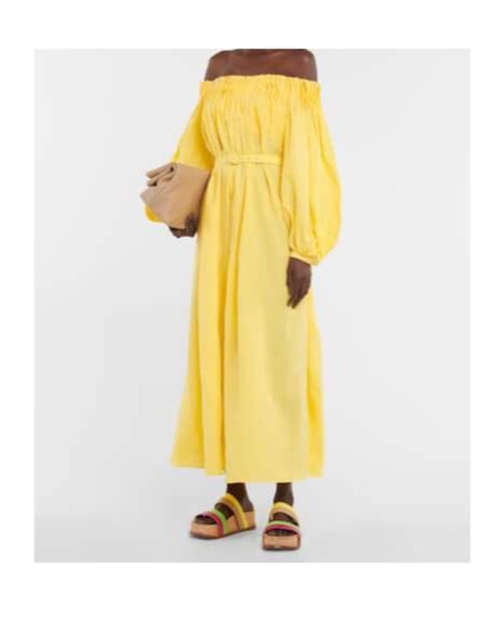 Gabriela Hearst Yellow Off Shoulder Dress