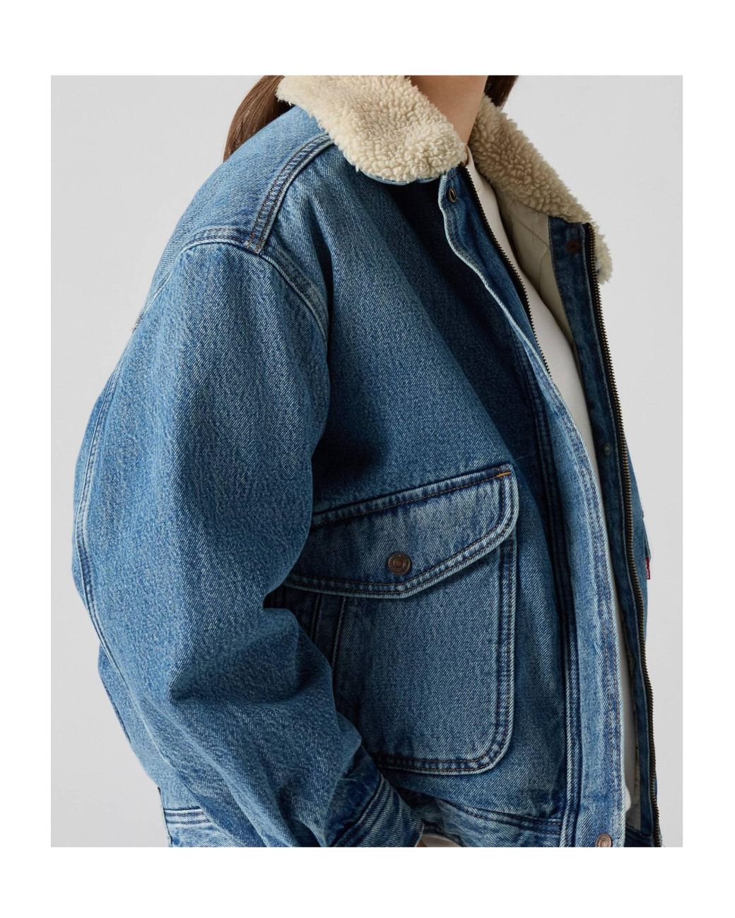 Levi's Blue Sherpa Bomber Jacket