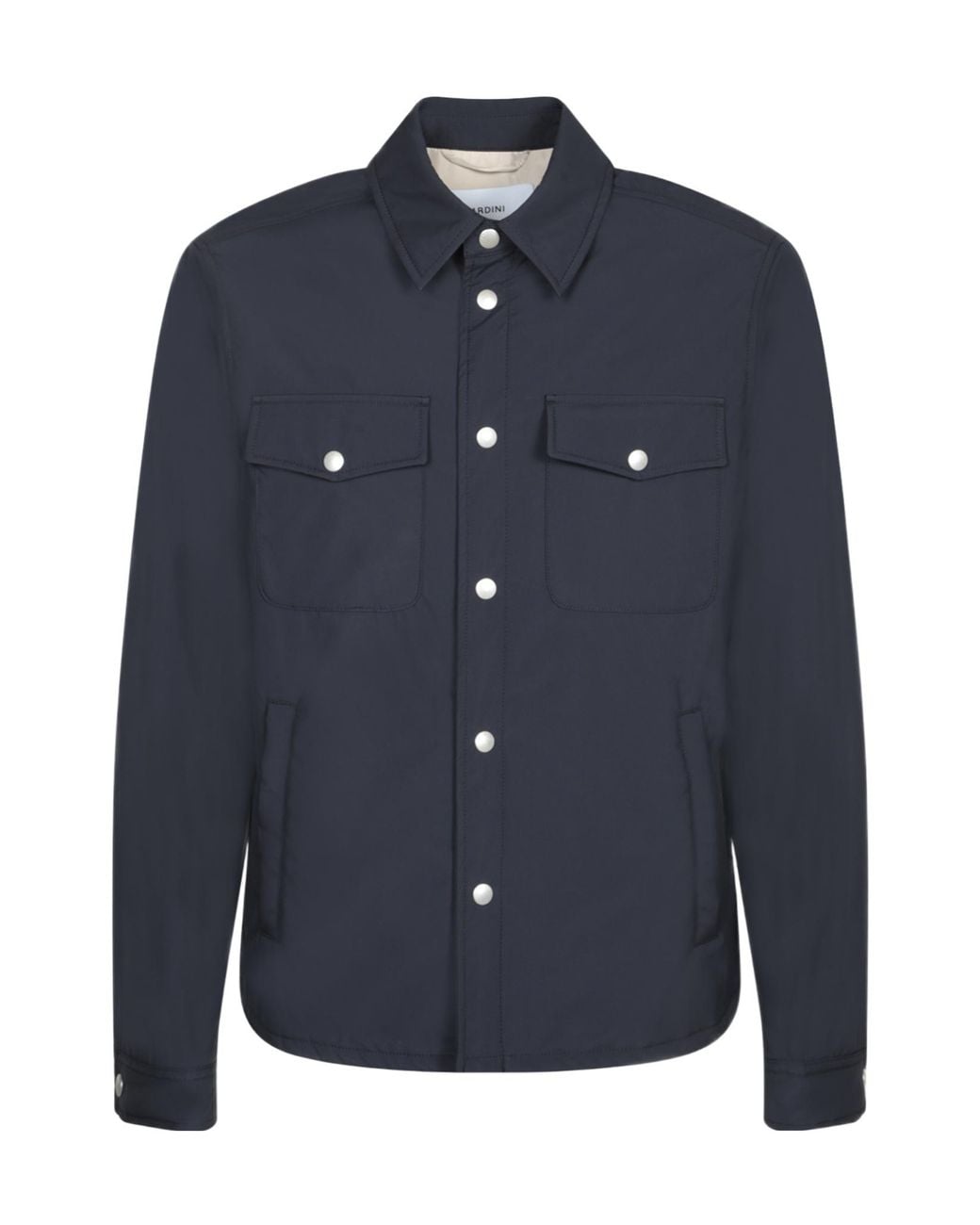 Lardini Blue Long Sleeved Press-Stud Overshirt for men