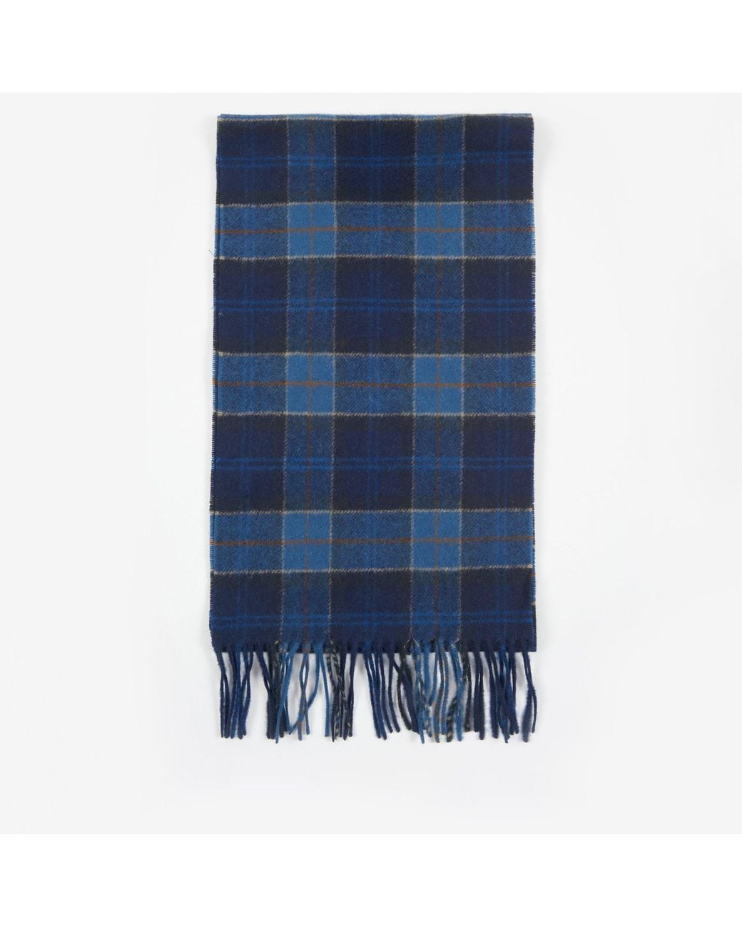 Barbour Blue Plaid Wool Scarf for men