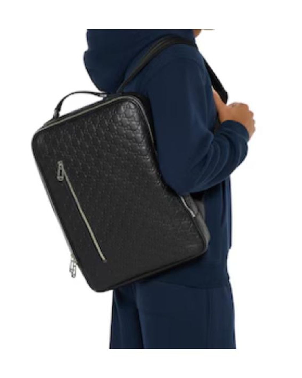 Gucci Gray Gg Embossed Medium Backpack for men