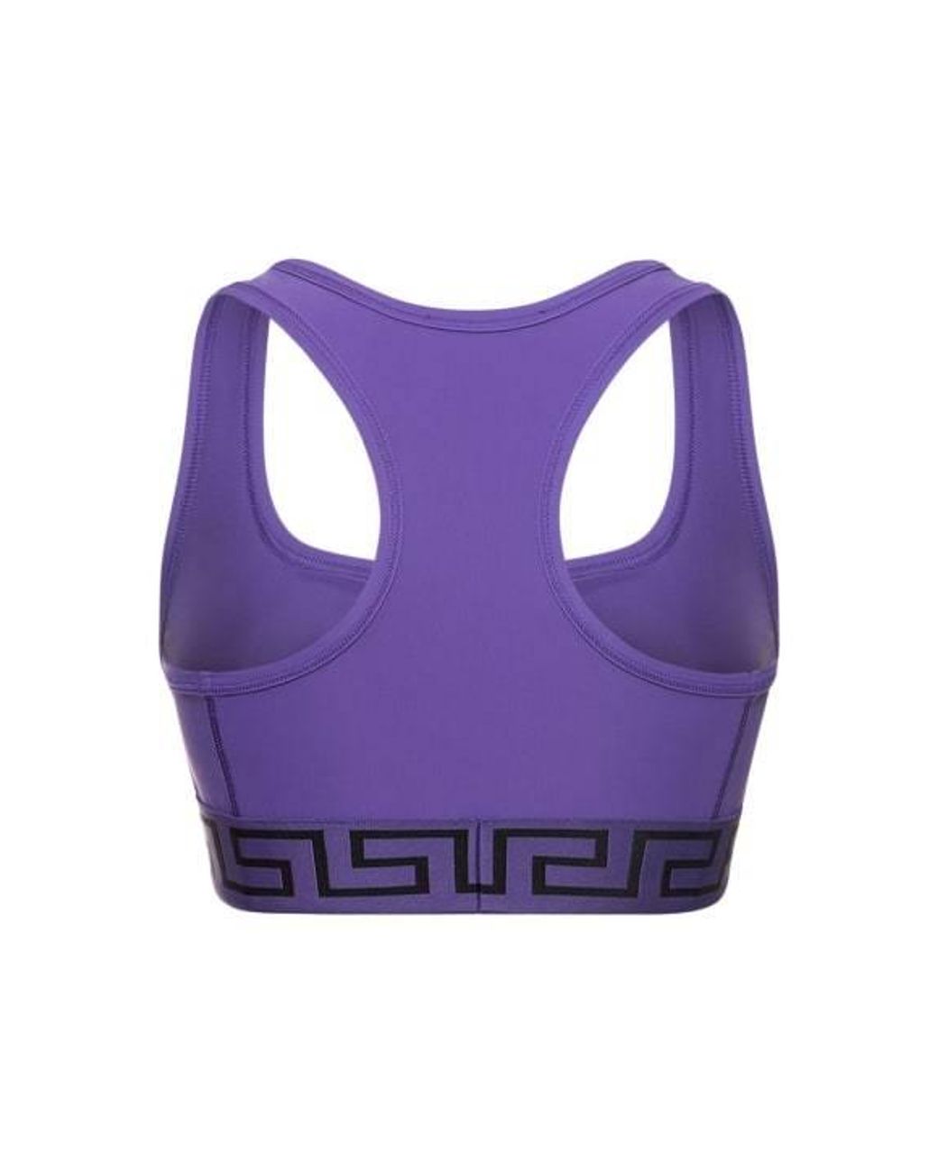 Versace Purple Stretch Tech Greca Sport Bra