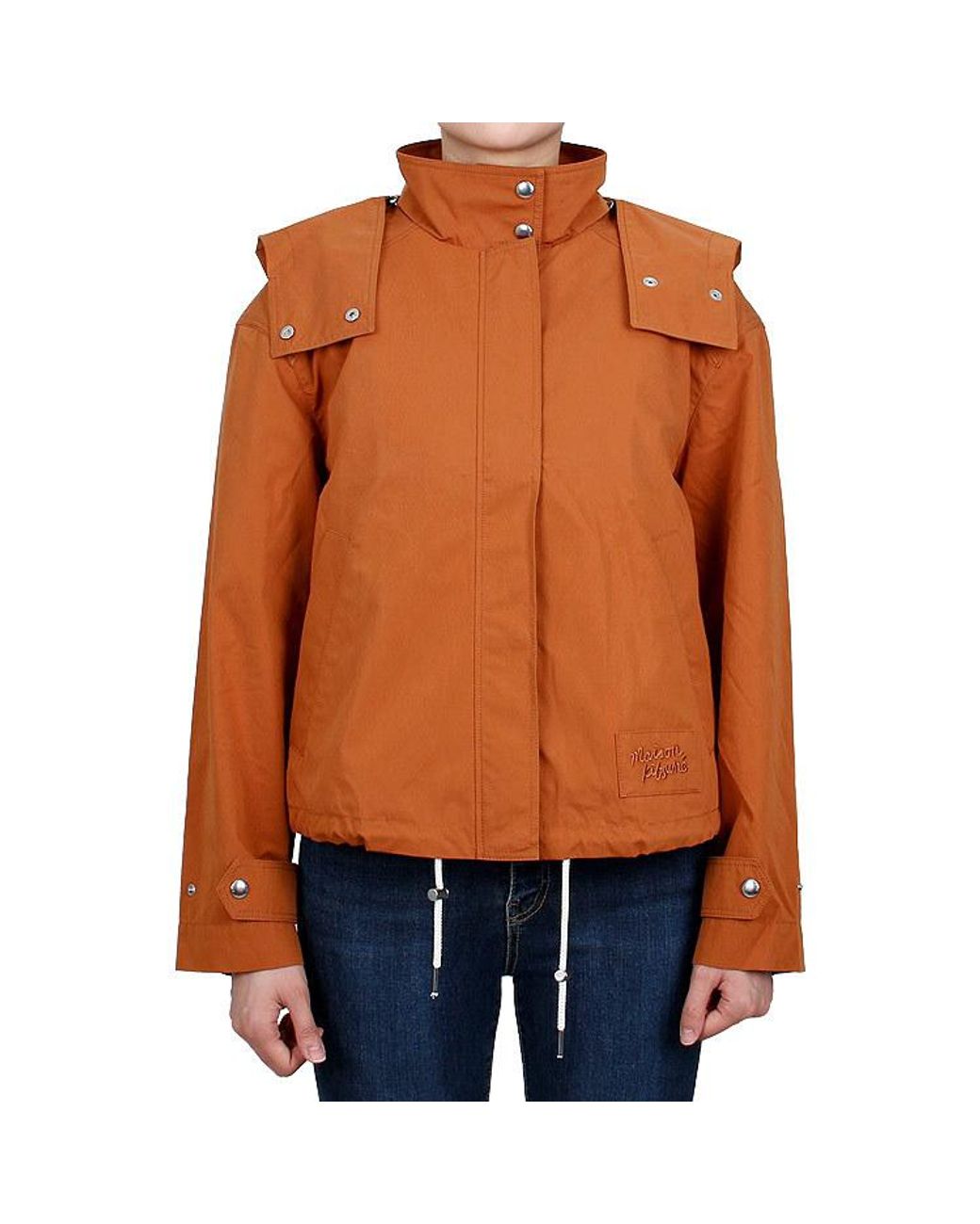 Maison Kitsuné Orange Long-Sleeved Hooded Jacket