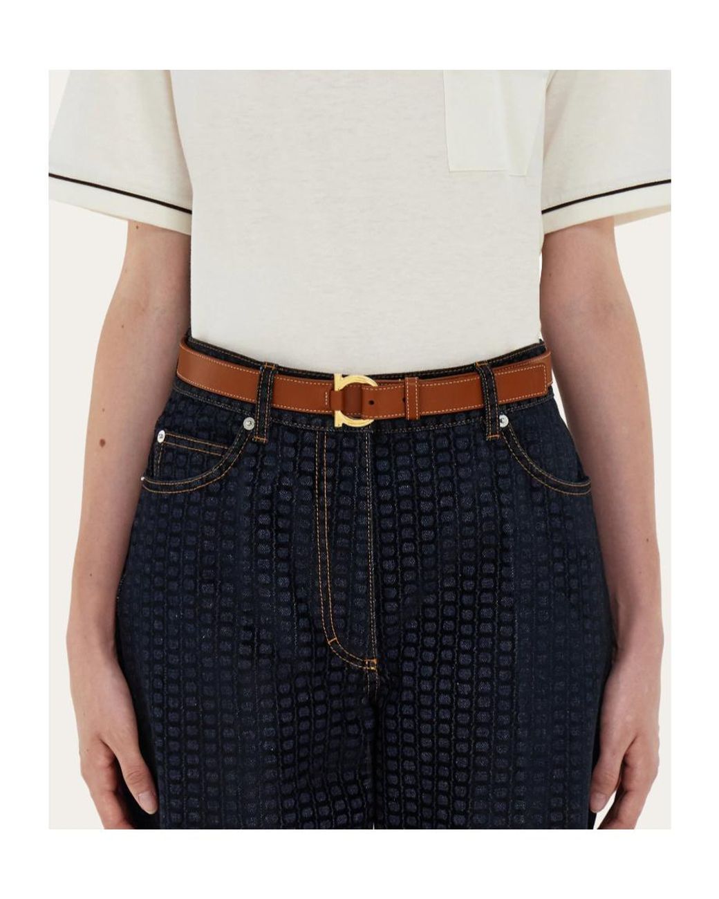 Ferragamo Brown Gancini Belt