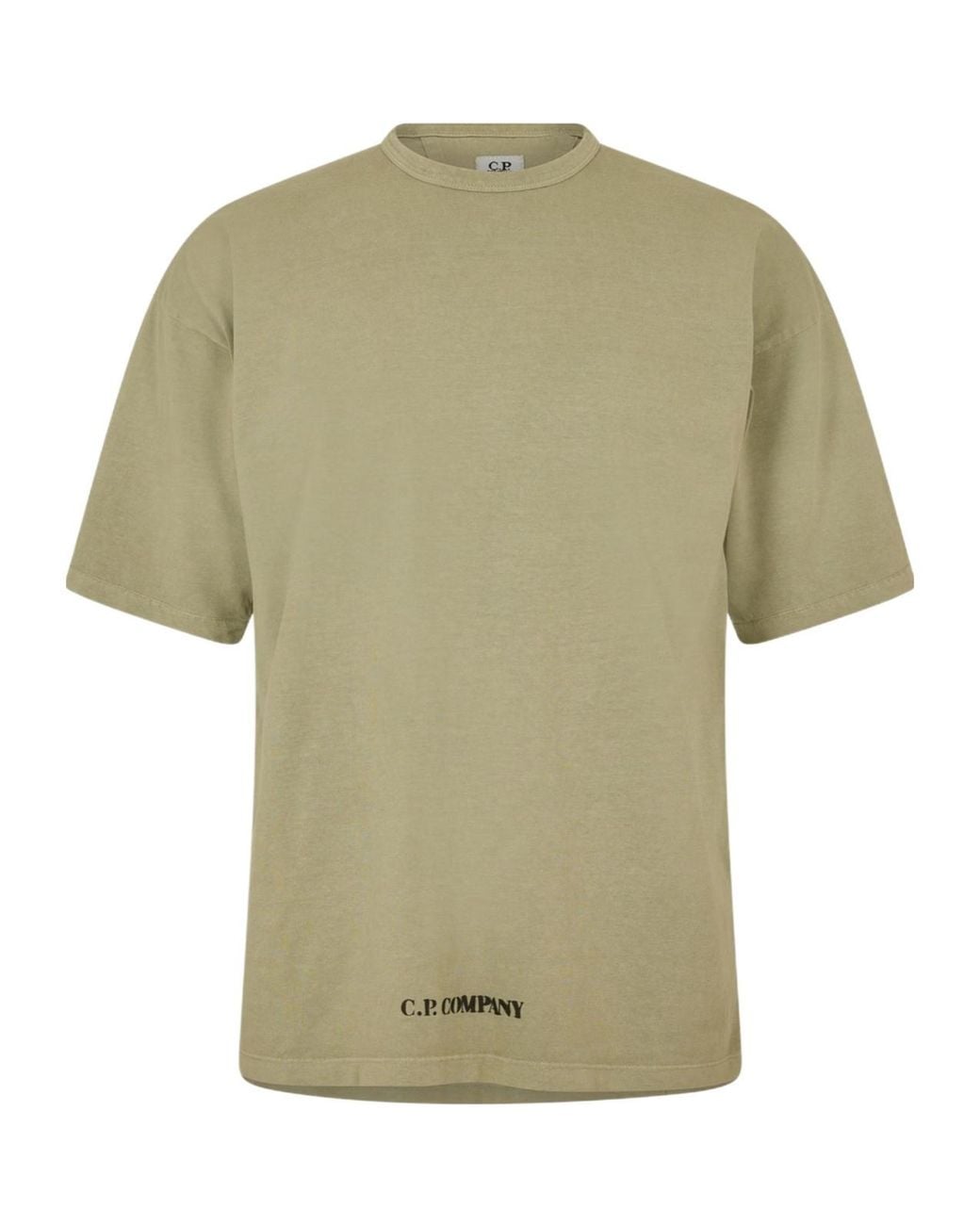 C P Company Green Logo Crew Neck T-Shirt for men