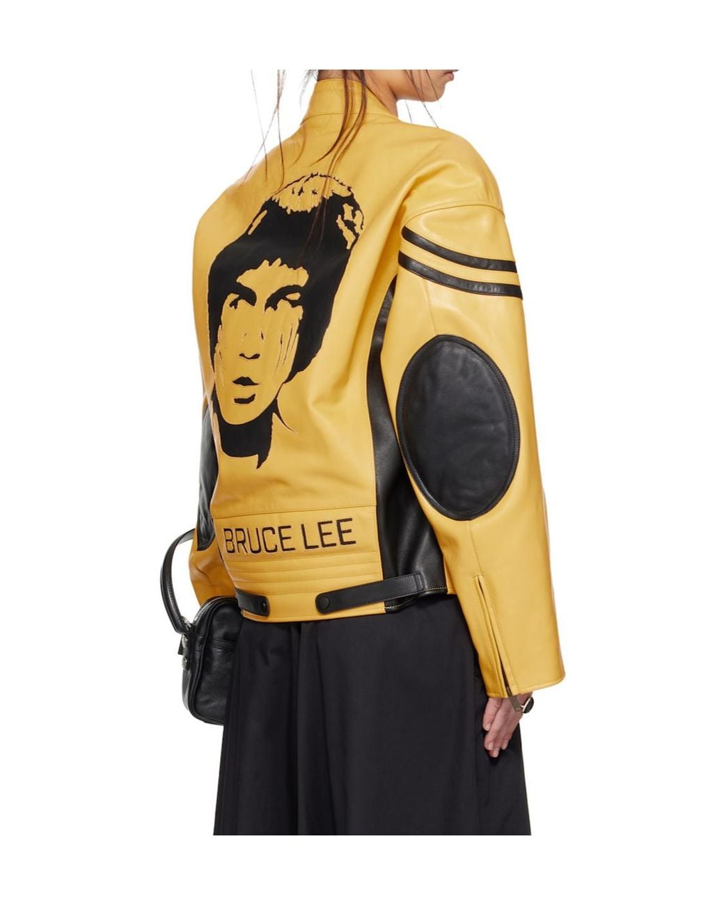 Lu'u Dan Metallic Bruce Lee X Lựu Đạn Collaboration Legacy Moto L-D Stand Collar Leather Jacket for men