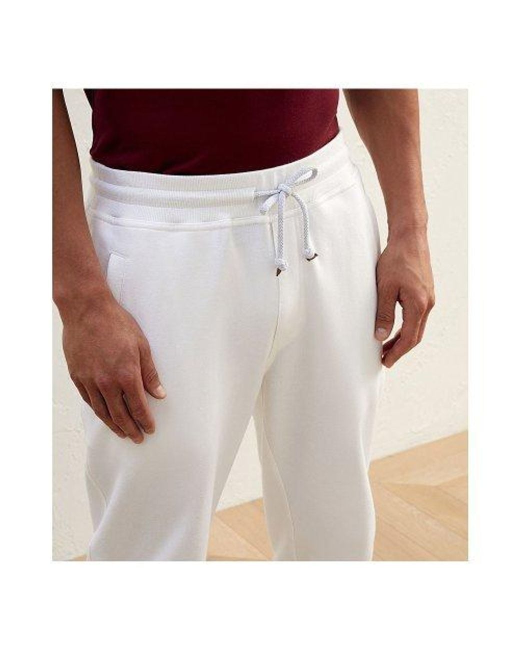Brunello Cucinelli White Drawstring-Waist Track Pants for men