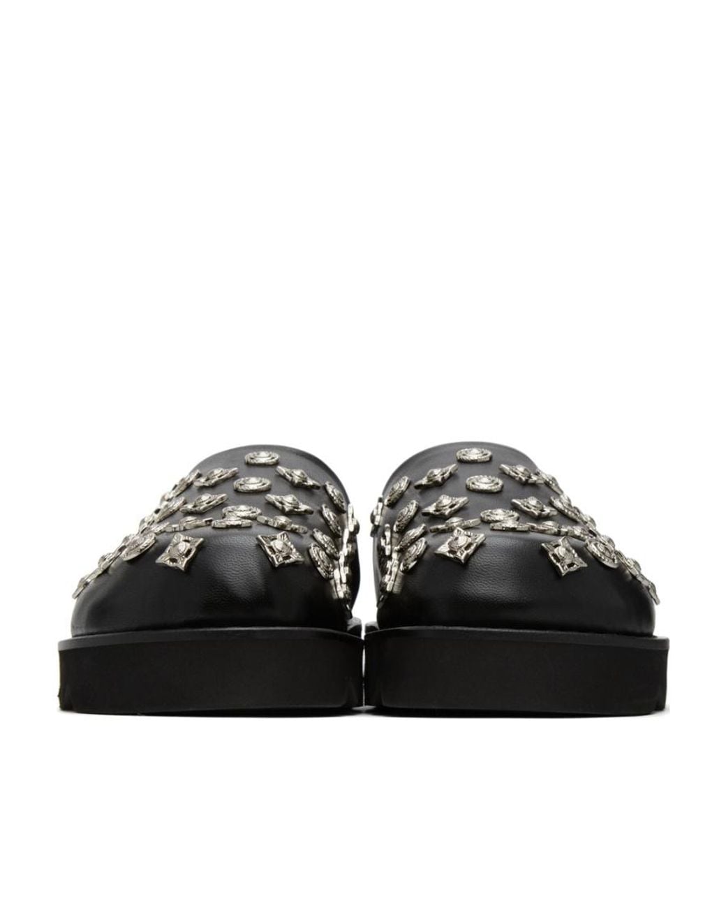 Toga Black Studded Platform Mules