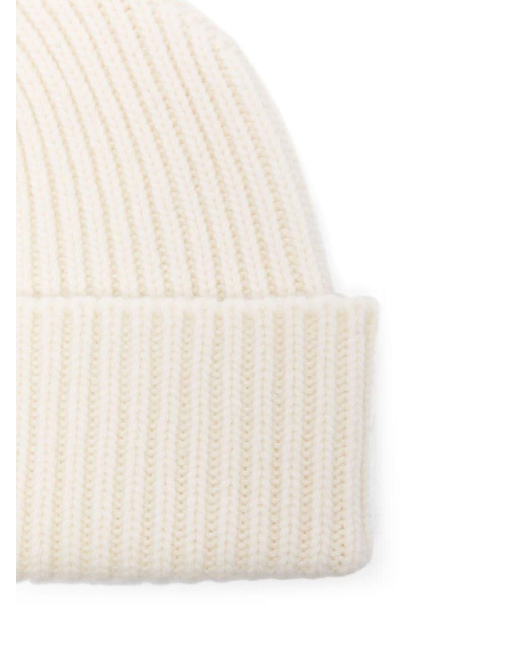 Givenchy White Ribbed-Knit Beanie Hat