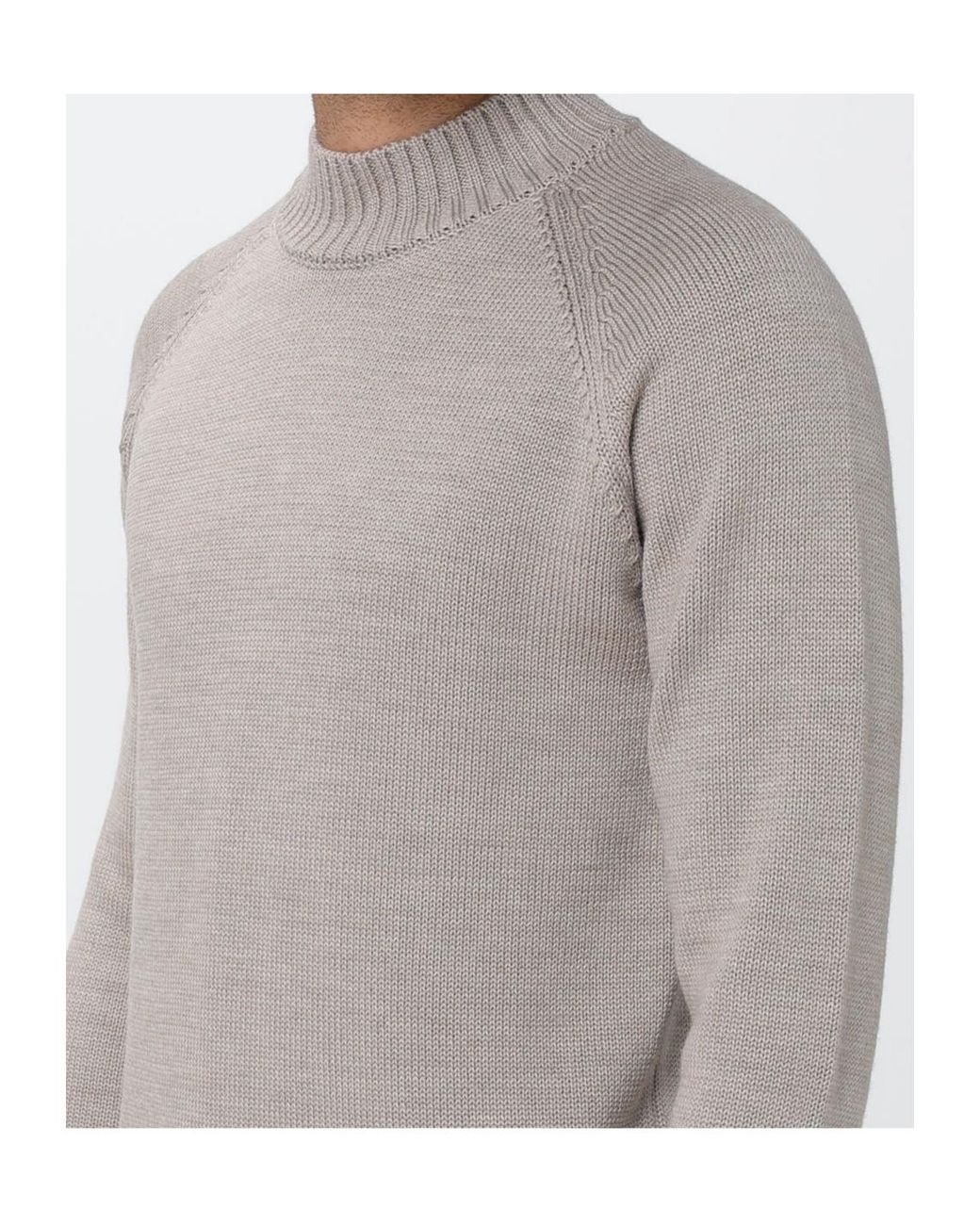 Zanone Gray Ribbed Turtleneck Jumper for men