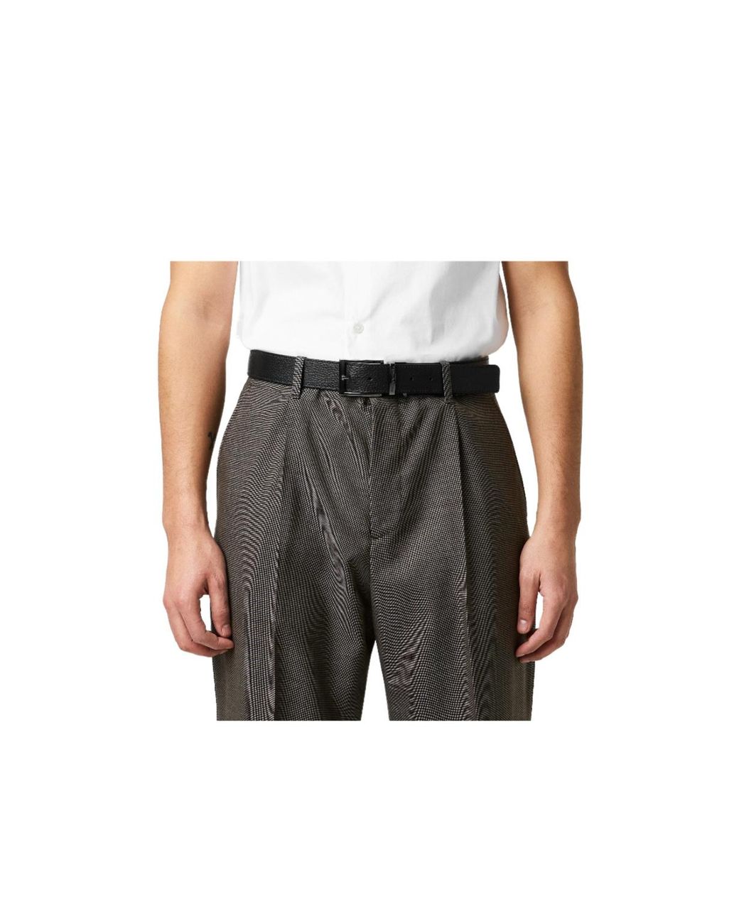 Emporio Armani White Reversible Leather Belt for men