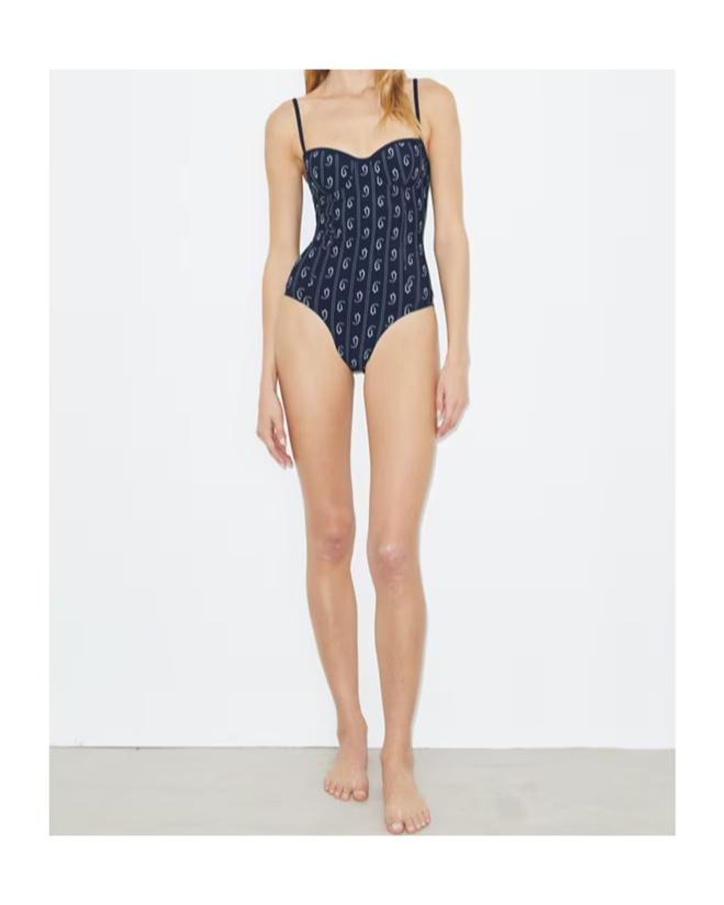 Tory Burch Blue Printed Underwire Swimsuit