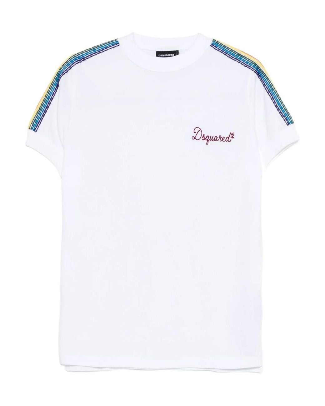 DSquared² White Striped T-Shirt for men