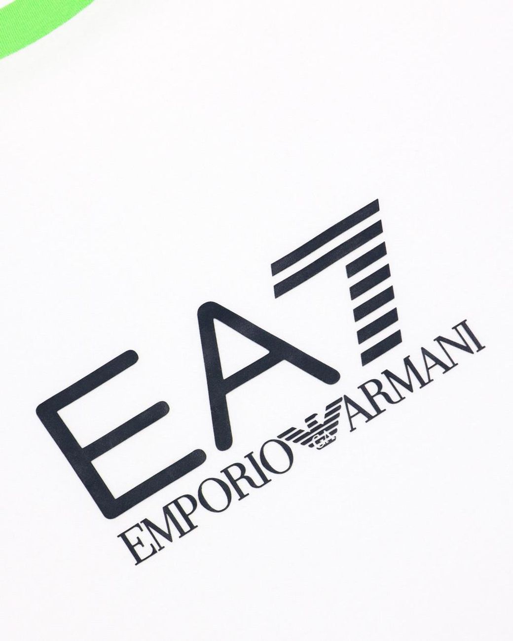 EA7 Green Logo Printed T-Shirt With Round Neck for men
