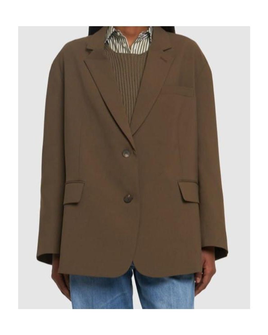 Frankie Shop Green Single-Breasted Blazer