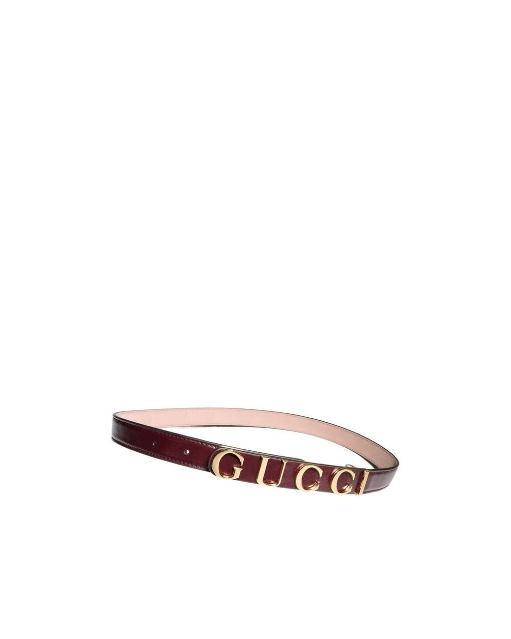 Gucci White Thin Belt With Logo Buckle